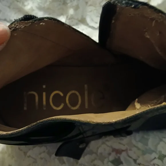 Nicole Black Leather Ankle Boots Zipper Side Sz 9 1/2M - Picture 9 of 10